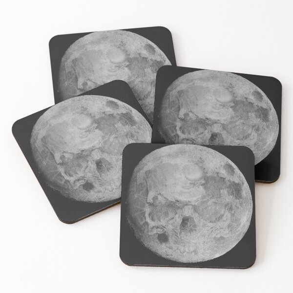 Item preview, Moon and Skull — Hyperrealistic Charcoal Illustration in Black and White designed and sold by David Mateo ArtWorks.