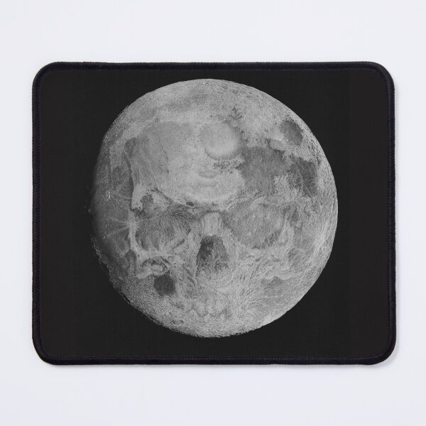 Item preview, Moon and Skull — Hyperrealistic Charcoal Illustration in Black and White designed and sold by David Mateo ArtWorks.