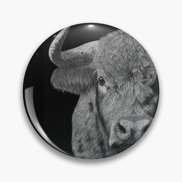Item preview, Brave Bull — Hyperrealistic Charcoal Portrait in Black and White designed and sold by David Mateo ArtWorks.