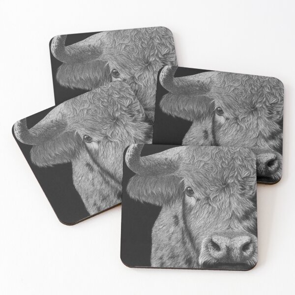 Item preview, Brave Bull — Hyperrealistic Charcoal Portrait in Black and White designed and sold by David Mateo ArtWorks.