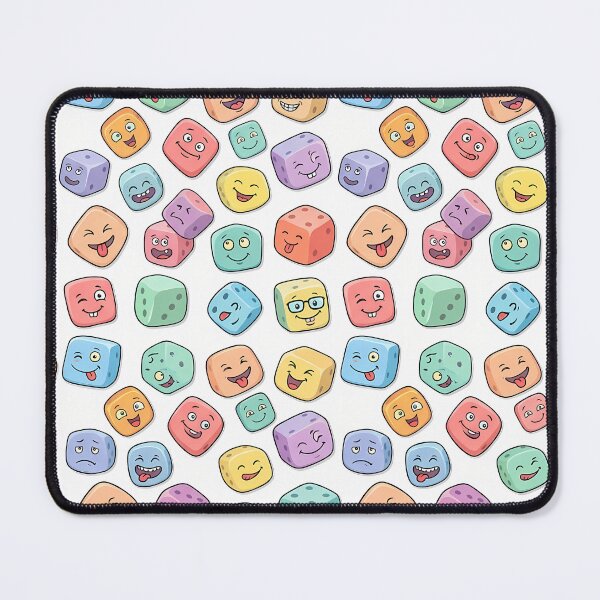 Item preview, Assortment of Colourful Funny Face Dice - seamless pattern wallpaper background designed and sold by AmoebaPress.