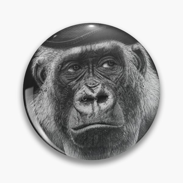 Item preview, Elegant Gorilla: Hyperrealistic Charcoal Portrait in Black and White. designed and sold by David Mateo ArtWorks.