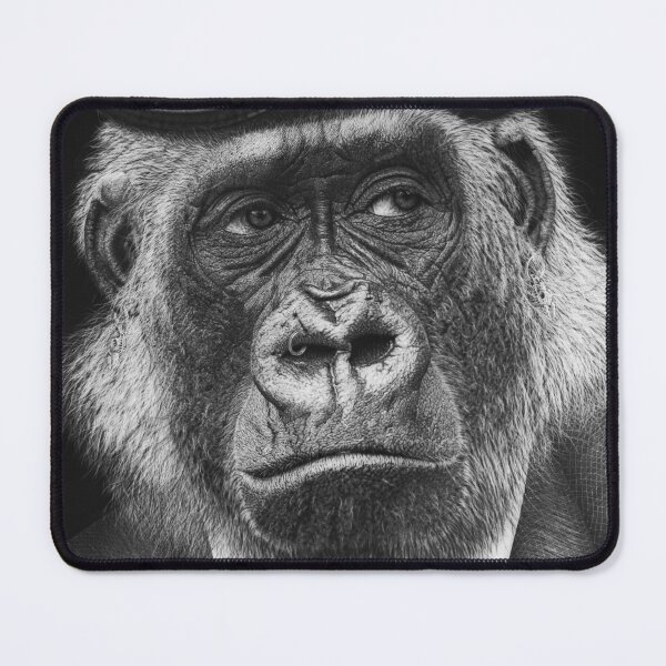 Item preview, Elegant Gorilla: Hyperrealistic Charcoal Portrait in Black and White. designed and sold by David Mateo ArtWorks.