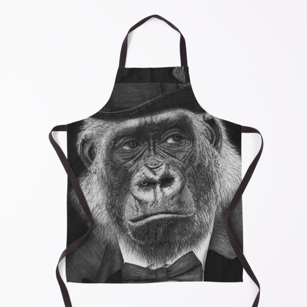 Item preview, Elegant Gorilla: Hyperrealistic Charcoal Portrait in Black and White. designed and sold by David Mateo ArtWorks.