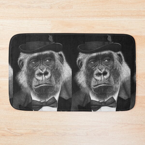 Item preview, Elegant Gorilla: Hyperrealistic Charcoal Portrait in Black and White. designed and sold by David Mateo ArtWorks.