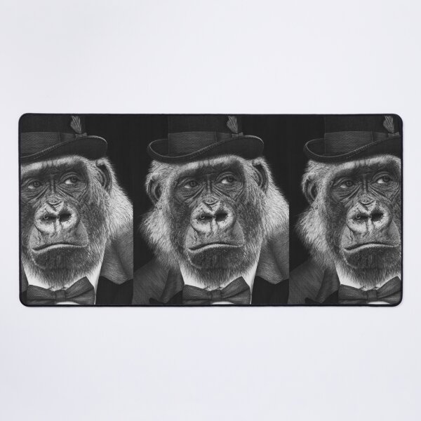 Item preview, Elegant Gorilla: Hyperrealistic Charcoal Portrait in Black and White. designed and sold by David Mateo ArtWorks.