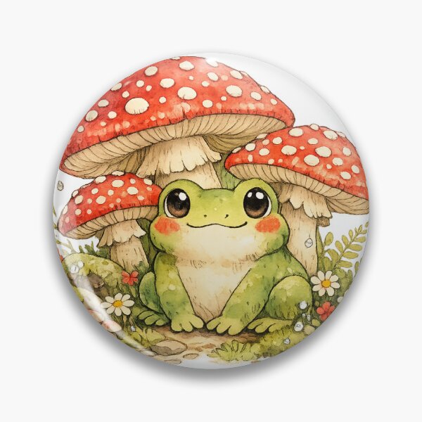 Item preview,  Cozy Goblincore Frog Under Mushroom Cottagecore Watercolor Art — Forest Spirit designed and sold by MangaHorse.