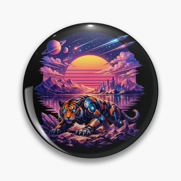 Item preview, Neon Cyber Tiger Synthwave Art | Futuristic Aesthetic designed and sold by zenithviv.