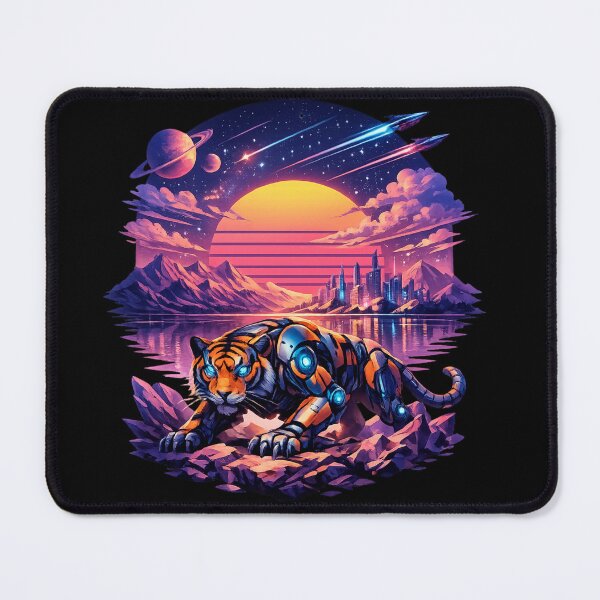 Item preview, Neon Cyber Tiger Synthwave Art | Futuristic Aesthetic designed and sold by zenithviv.