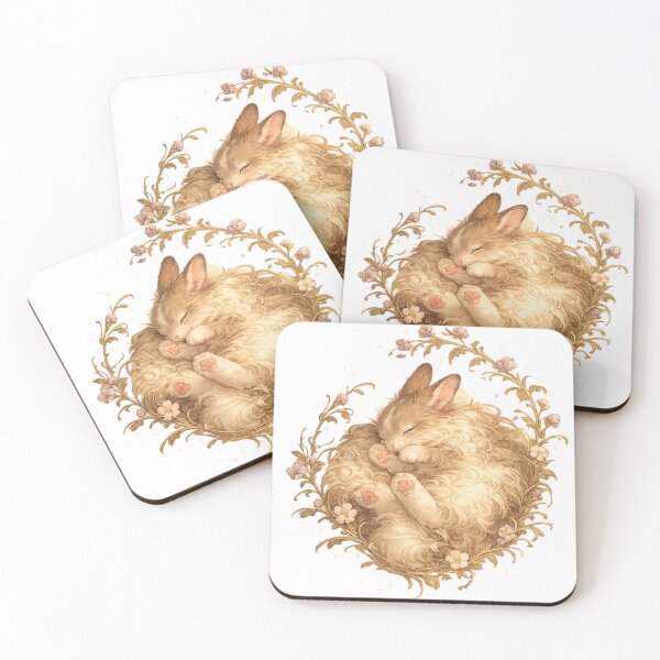 Item preview, Sleeping Bunny Cottagecore Fantasy Art designed and sold by Color Reverie.