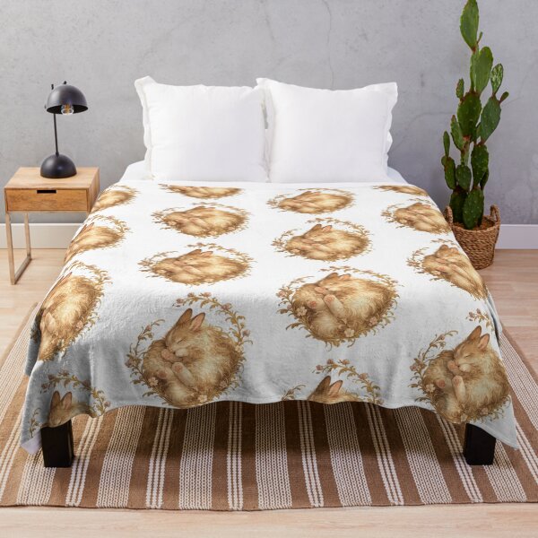 Artikelvorschau, Sleeping Bunny Cottagecore Fantasy Art entworfen und verkauft von Color Reverie.