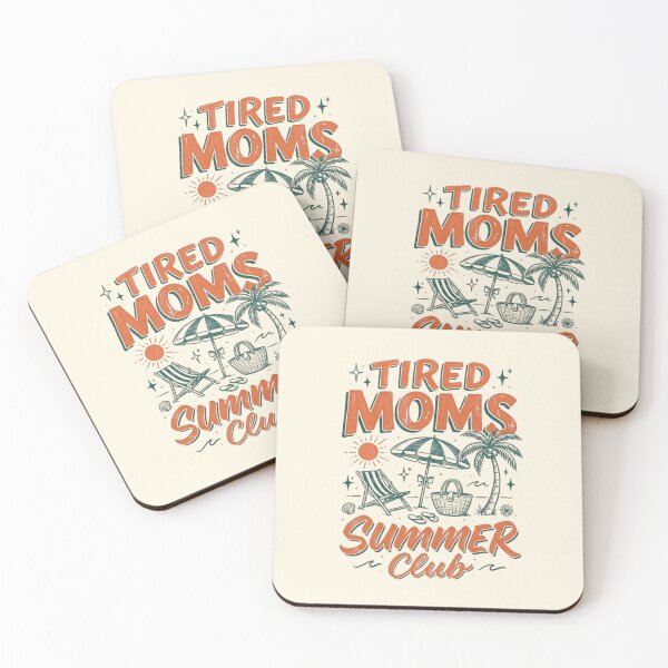 Item preview, Tired Moms Summer Club Retro Beach Typography designed and sold by Siriusvibes.