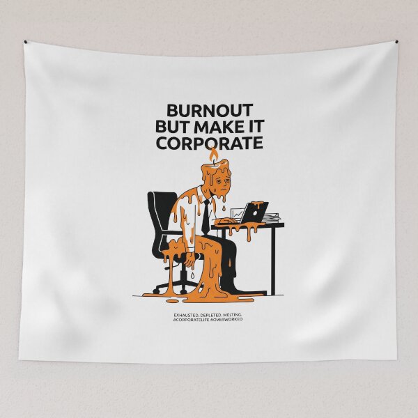Item preview, Burnout But Make It Corporate Melting Candle Worker designed and sold by Fenay Designs.