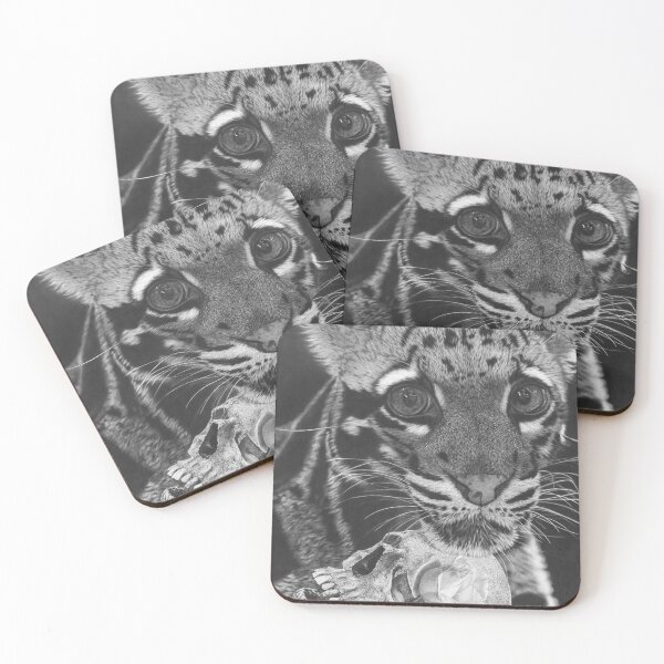 Item preview, Cloudy Leopard — Charcoal Portrait in Black and White designed and sold by David Mateo ArtWorks.