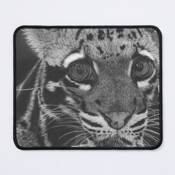 Item preview, Cloudy Leopard — Charcoal Portrait in Black and White designed and sold by David Mateo ArtWorks.