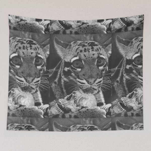 Item preview, Cloudy Leopard — Charcoal Portrait in Black and White designed and sold by David Mateo ArtWorks.