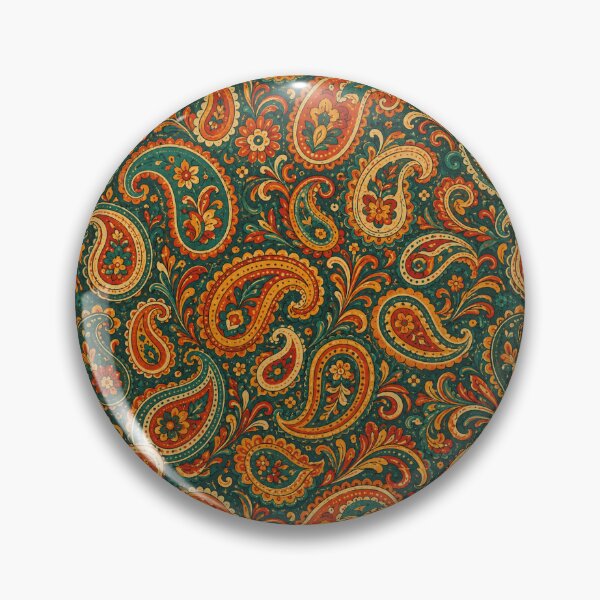 Item preview, Retro Paisley Bold Colors Seamless Pattern Print designed and sold by Inkworksbyshery.