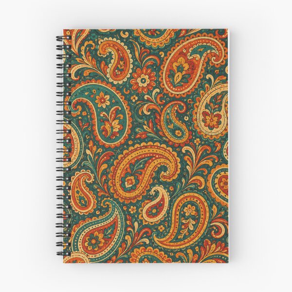 Item preview, Retro Paisley Bold Colors Seamless Pattern Print designed and sold by Inkworksbyshery.