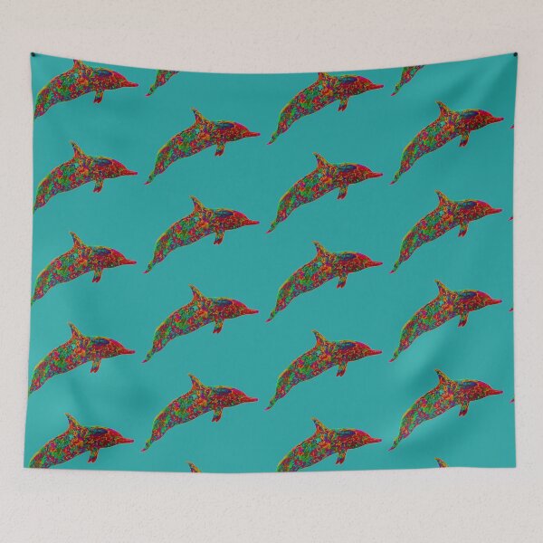 Item preview, Colorful Tribal Dolphin designed and sold by Guiarte SMS.