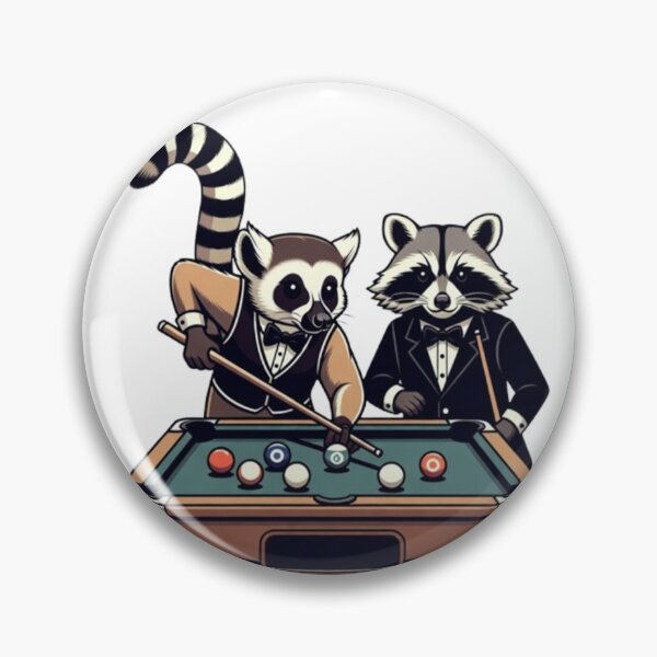 Item preview, Gentleman Lemur & Raccoon – Funny Billiards Design designed and sold by Dogandesighn.