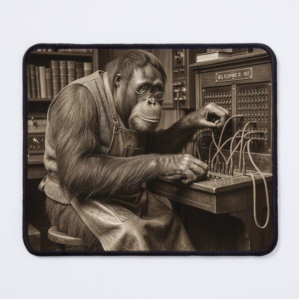 Item preview, Orangutan Switchboard Operator Connects Phone Calls designed and sold by Tridentulus.