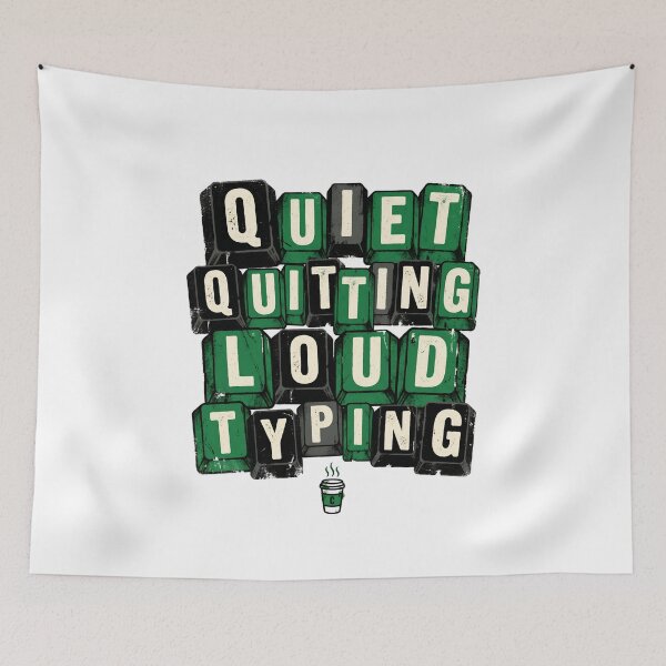 Item preview, Quiet Quitting Loud Typing Keyboard Keys Retro designed and sold by Fenay Designs.