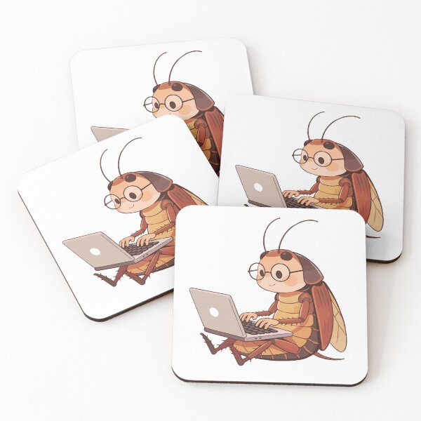 Item preview, Cockroach Working on Laptop - Kawaii Home Office Bug designed and sold by silviaarzamendia.