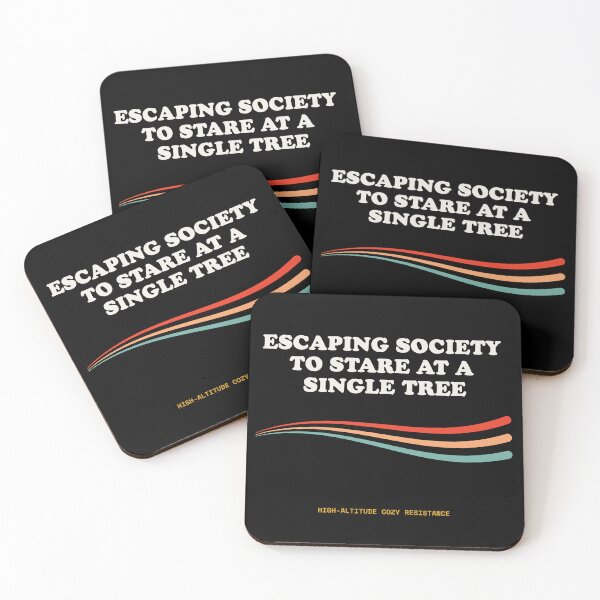 Item preview, Escaping Society To Stare At A Single Tree Funny Quiet Escapism Retro designed and sold by SlothcoreVibes.