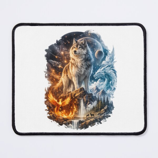 Item preview, Fire & Ice Wolf Fantasy designed and sold by zenithviv.