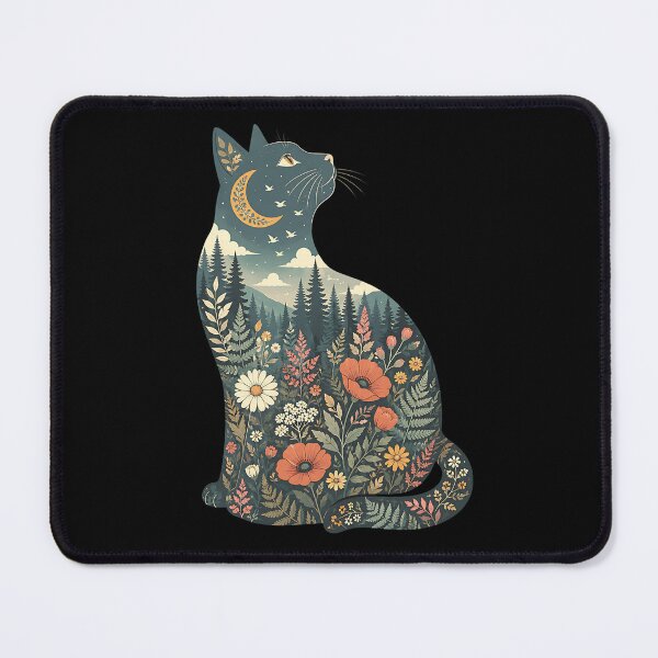 Item preview, Boho Cat Plants Forest Nature Wildflower Hiking Camping designed and sold by clothesy7.