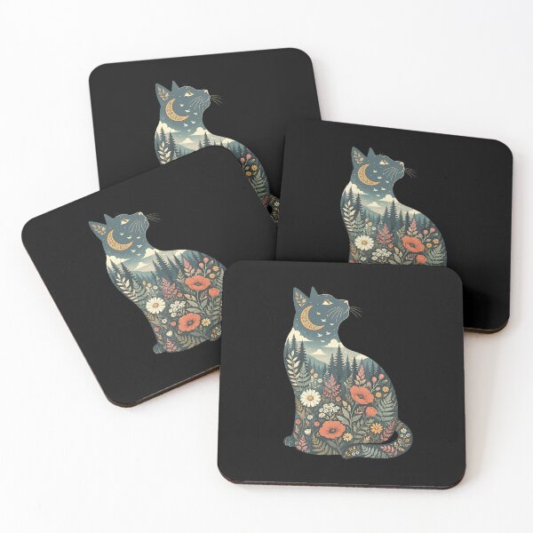 Item preview, Boho Cat Plants Forest Nature Wildflower Hiking Camping designed and sold by clothesy7.