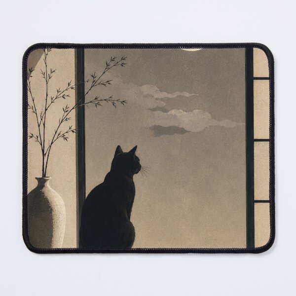 Item preview, Moonlit Black Cat Minimalism designed and sold by Creativeeworld777.