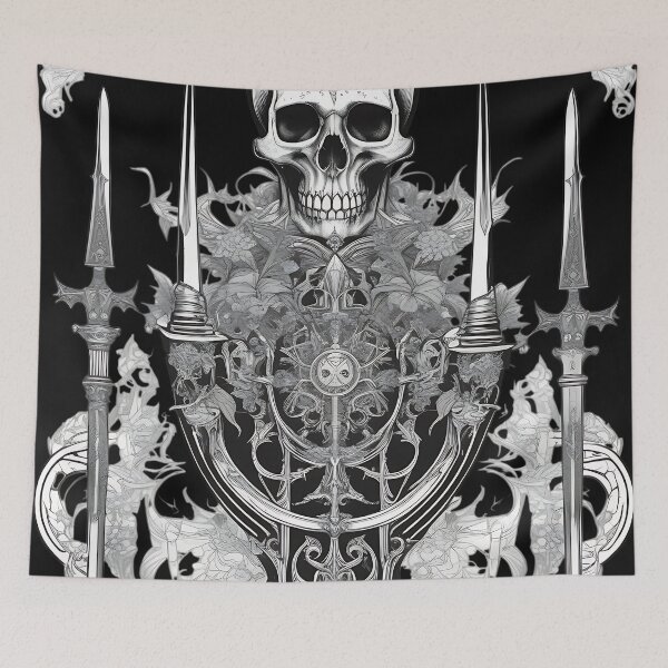 Item preview, Gothic Knight Daggers Skull Shield Engraving designed and sold by DarkOriginArts.