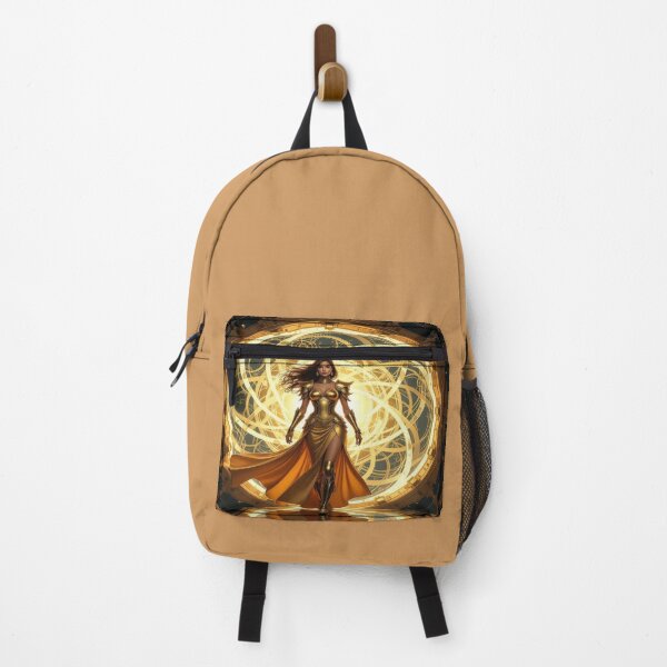 Item preview, Golden Empress in a radiant energy circle with futuristic elegance and powerful presence designed and sold by FotoworldEdel.
