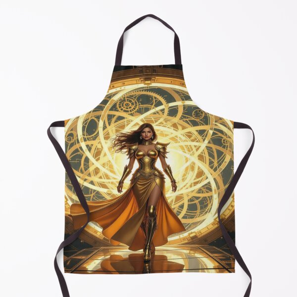 Item preview, Golden Empress in a radiant energy circle with futuristic elegance and powerful presence designed and sold by FotoworldEdel.