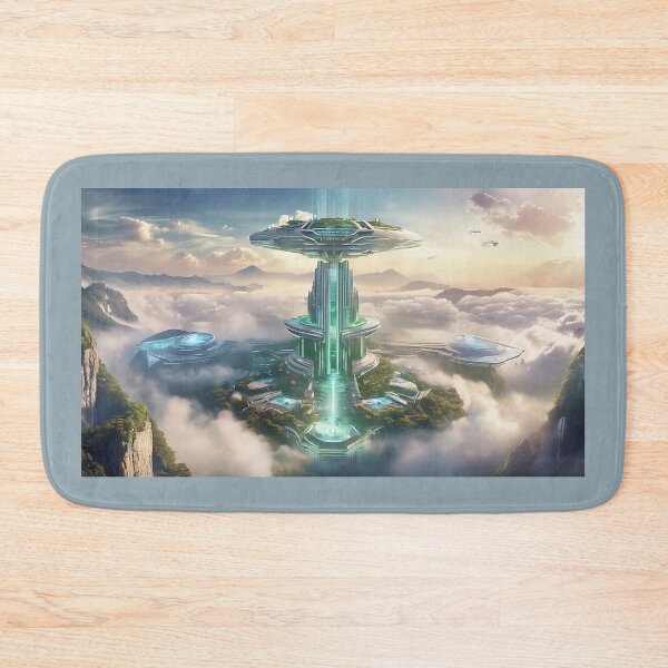 Item preview, Futuristic Oriental Cyber Temple and Floating Sci-Fi Garden designed and sold by CuteSlothWorld.