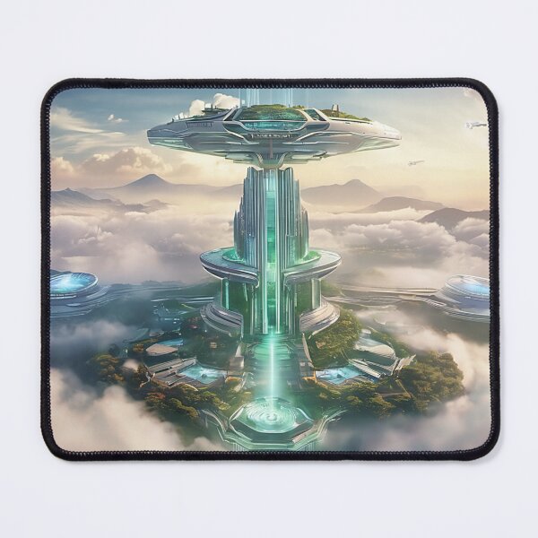 Item preview, Futuristic Oriental Cyber Temple and Floating Sci-Fi Garden designed and sold by CuteSlothWorld.