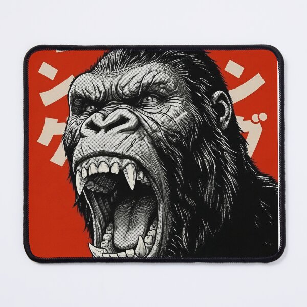 Item preview, Kong on Red - Retro Japanese Kaiju Art designed and sold by Ink Monters.