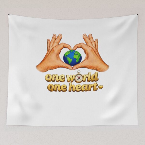 Item preview, One World One Heart Shirt | Peace Love Unity Earth Design | Humanity & Global Harmony Art designed and sold by Be-You-Vibes.