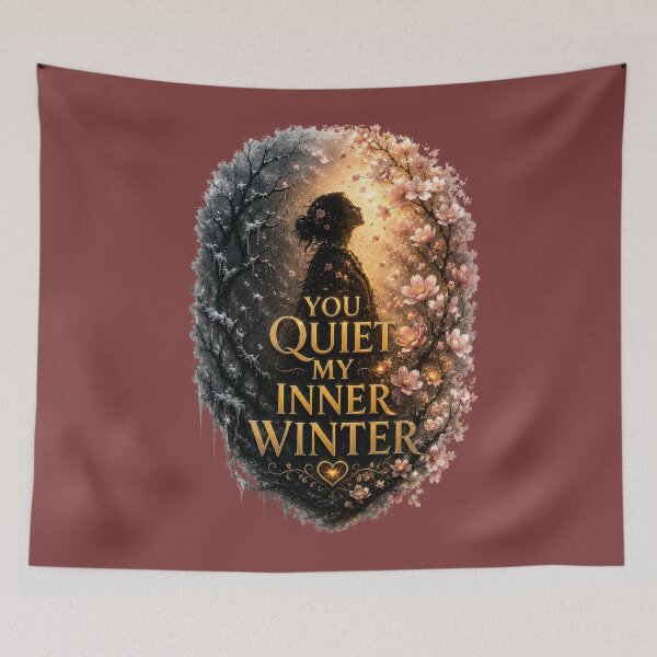 Item preview, You Quiet My Inner Winter, Emotional Romantic Aesthetic Quote Design designed and sold by JagrDesigns.