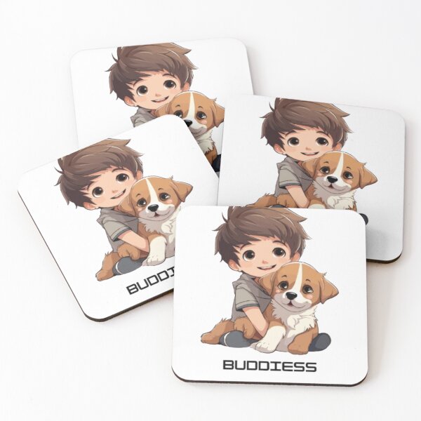 Item preview, Buddiess Boy And Dog Shirt | Cute Kid Puppy Friendship Tee | Gift for Dog Lover Kids designed and sold by SOLIORA  ATELIER.