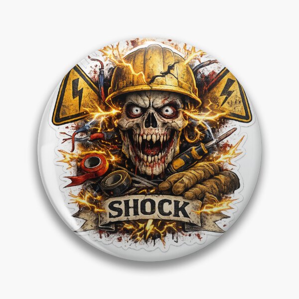 Artikelvorschau, Horror-Totenkopf-Aufkleber mit elektrischem Schock (PNG) entworfen und verkauft von Ishratparween11.