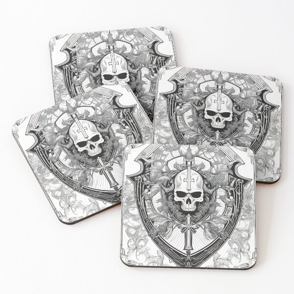 Item preview, Gothic Cross Skull Heraldic Crest designed and sold by DarkOriginArts.