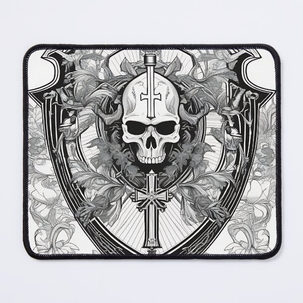 Item preview, Gothic Cross Skull Heraldic Crest designed and sold by DarkOriginArts.