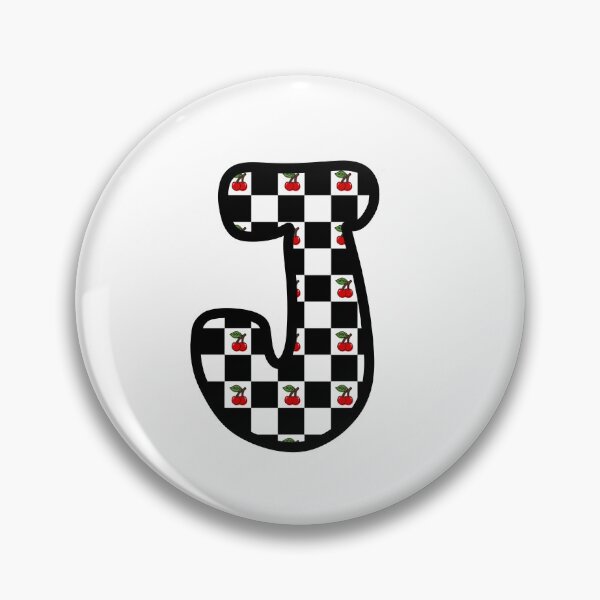 Item preview, Checkered Pattern “J” with Cherries designed and sold by SoaringMoon.
