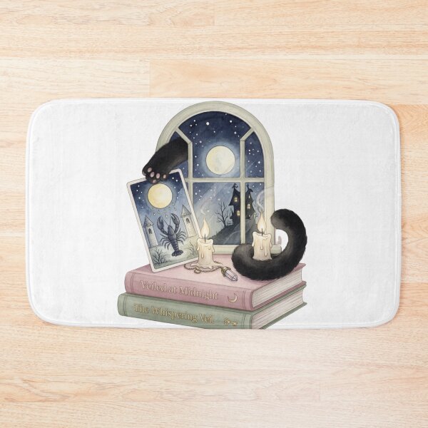 Item preview, Moonlight Reveals All — Tarot Moon Hidden Cat Witchy Tee designed and sold by kosimazaki.