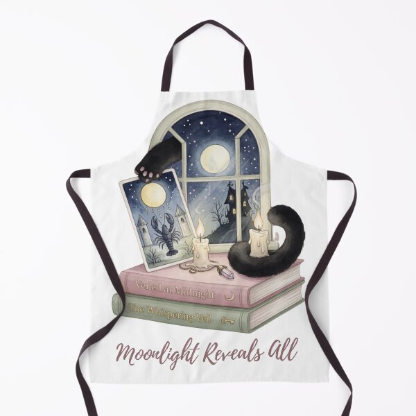 Item preview, Moonlight Reveals All — Tarot Moon Hidden Cat Witchy Tee designed and sold by kosimazaki.