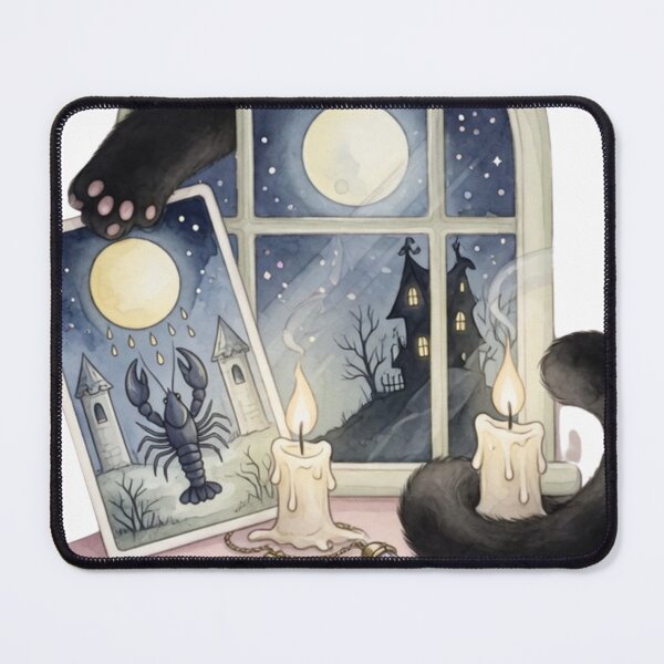 Item preview, Moonlight Reveals All — Tarot Moon Hidden Cat Witchy Tee designed and sold by kosimazaki.
