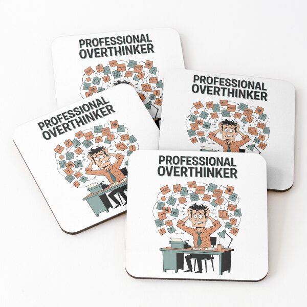 Item preview, Professional Overthinker Anxious Desk Worker Cartoon designed and sold by Fenay Designs.