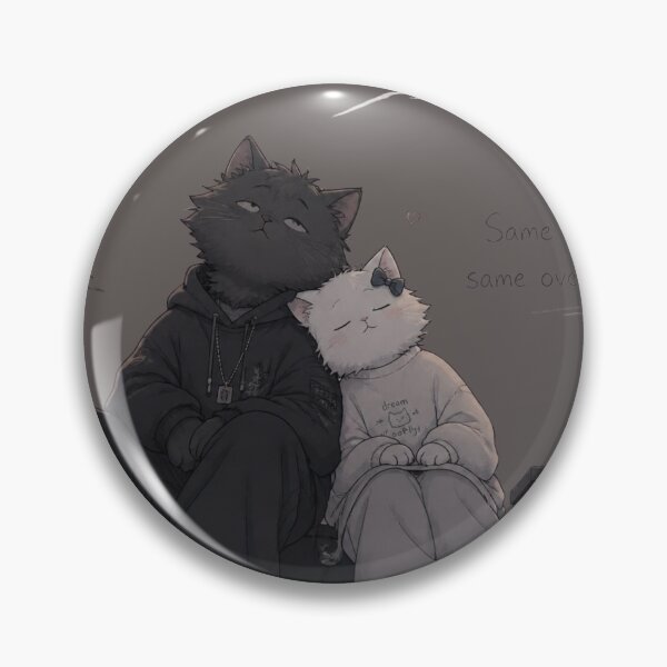 Item preview, Same Sky Same Overthinking Rooftop Cats Illustration designed and sold by alvinavery.